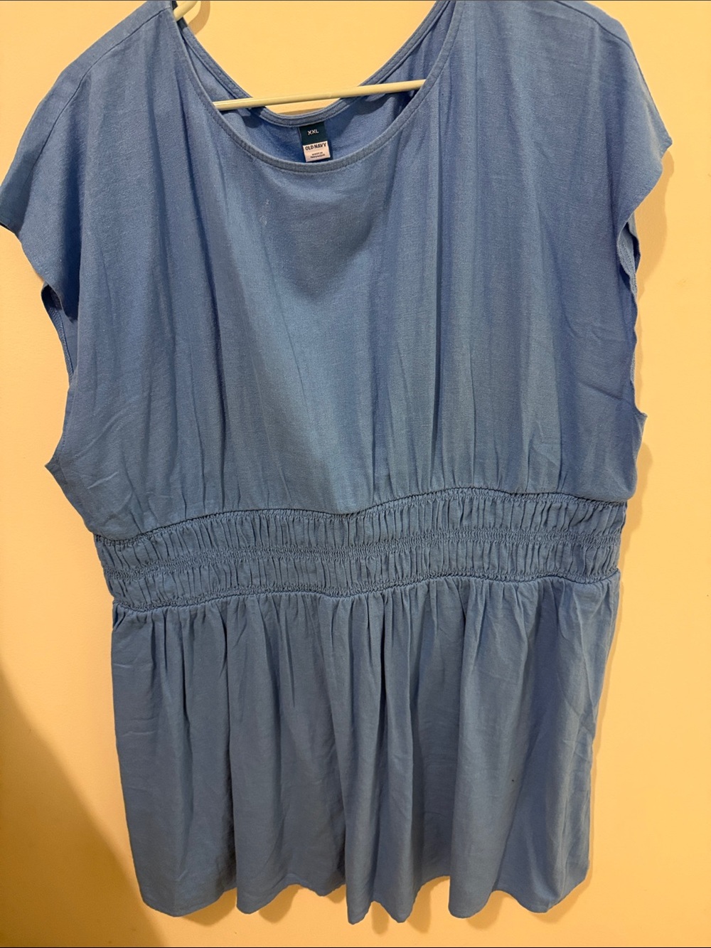 Classic Blue Smocked-Waist Women’s Dress